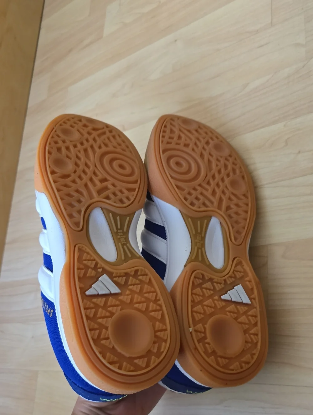 Adidas Men's Handball Spezialist Indoor Lucid Blue/White/Lucid Lemon Size 7.5